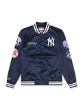 Mitchell & Ness Court Double Clutch Satin Jacket - Navy