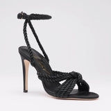 Michaela V Selene Black Satin Heels