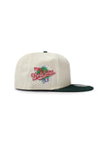 New Era 5950 Dodgers Upside Down LA World Series Hat - Chrome/Green