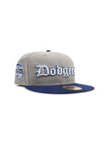 New Era 5950 Dodgers Champions Script Hat - Grey