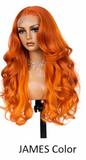 Copper Ginger Loose Body Wave Light 3D Cap C Part Glueless 24' Mini Knots Pre-plucked Brazilian Lace Wig