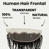Jerry Curl 13x4 Transparent Lace Human Hair Frontal