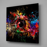 Psychedelic Eye Color Burst Glass Wall Art