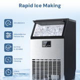 Commercial Ice Maker Machine,120lbs/24H Moon-Shaped Ice Machine with 28 Lbs Storage Capacity Z5845M