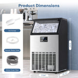Commercial Ice Maker Machine,120lbs/24H Moon-Shaped Ice Machine with 28 Lbs Storage Capacity Z5845M