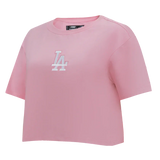 Pro Standard Womens LA Dodgers Wingspan Boxy Tee  - Pink