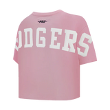 Pro Standard Womens LA Dodgers Wingspan Boxy Tee  - Pink