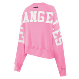 Pro Standard Womens LA Dodgers Cropped Wingspan Crewneck - Pink