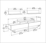 Lusi 71" Wide TV Stand for TVs up to 80" with 2 Wall Shelves