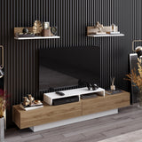 Lusi 71" Wide TV Stand for TVs up to 80" with 2 Wall Shelves