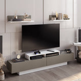 Lusi 71" Wide TV Stand for TVs up to 80" with 2 Wall Shelves
