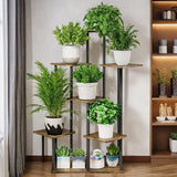 5-Tier Metal Plant Stand with Wheels, Rolling Indoor Outdoor Planter Shelf