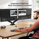 Dual Monitor Stand Riser Adjustable Desktop Organizer for PC Laptop Printer