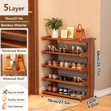 5/6 Tier Bamboo Shoe Rack Organizer Wooden Shelf Entryway Space Saving