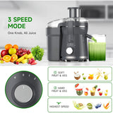500W Centrifugal Juicer Machine 3 Speed Wide Mouth Fruit Vegetable Extractor