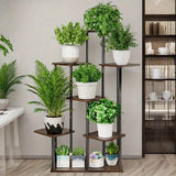 5-Tier Metal Plant Stand with Wheels, Rolling Indoor Outdoor Planter Shelf