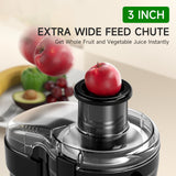 500W Centrifugal Juicer Machine 3 Speed Wide Mouth Fruit Vegetable Extractor