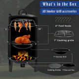3-in-1 Charcoal Smoker Grill BBQ Fire Pit Portable Outdoor Camping Grill
