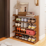 5/6 Tier Bamboo Shoe Rack Organizer Wooden Shelf Entryway Space Saving