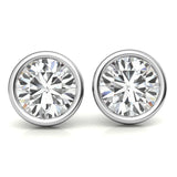 3.00 CTW Lab Grown Diamond Bezel Martini Stud Earrings in 14K White or Yellow Gold