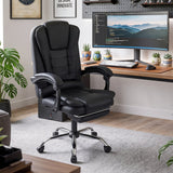 Massage Office Chair with Footrest & Reclining Backrest