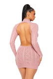 Mock Neck Back Out Sweater Dress