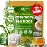 Premium Rosemary Leaves, Tea Bags, Powder, 100% Natural & Pure from Dried Rosemary Leaves, No Additives, No Caffeine, Vegan. Dried Rosemary Herb, Perfect for Seasoning, Spice Blends for Grilling & Cooking