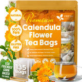 Calendula Tea Bags, 100% Natural and Pure Calendula Flowers, Eco-conscious Tea Bags. Calendula Flower Herbal Tea. No Sugar, No Caffeine, No Gluten, Vegan.