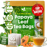 Premium Papaya Leaf Tea Bags, Made with Natural Material Tea Bags. No Sugar, No Caffeine, No Gluten, Vegan.