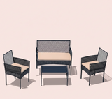 4Pcs Outdoor Patio Furniture Set – Rattan Wicker Sofa - Multiple Styles