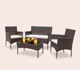 4Pcs Outdoor Patio Furniture Set – Rattan Wicker Sofa - Multiple Styles