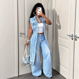 Outdoor Casual Women Denim One Piece Coat