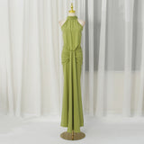 Summer High Neck Sleeveless Backless Sheath Dress for Women