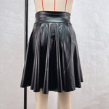 Leather Jacket Women Clothing Autumn Winter High Waist Big Swing Faux Leather Skirt Umbrella Skirt