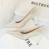 Sexy Nightclubs Thinner High Heels Women Shoes Stiletto Heel Sparkle Sequ Pumps