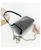 New Arrival Trendy Rhinestone Small Square Bag | Full Diamond Underarm Bag & Women's Chain Shoulder Crossbody Small Handbag (Japanese & Korean Style)