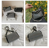 Rhinestone Square Pouch | Full Diamond Underarm Bag & Chain Shoulder Crossbody (Small Handbag, Japanese & Korean Style)