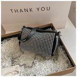 Rhinestone Square Pouch | Full Diamond Underarm Bag & Chain Shoulder Crossbody (Small Handbag, Japanese & Korean Style)