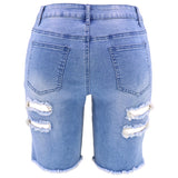 Spring Ripped High Waist Women Washed Jeans Denim Women Wear