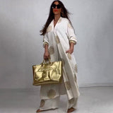 Summer Elegant Sexy V neck Top Printed Wide Leg Pants Two Piece Set