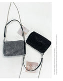 New Arrival Trendy Rhinestone Small Square Bag | Full Diamond Underarm Bag & Women's Chain Shoulder Crossbody Small Handbag (Japanese & Korean Style)