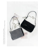 New Arrival Trendy Rhinestone Small Square Bag | Full Diamond Underarm Bag & Women's Chain Shoulder Crossbody Small Handbag (Japanese & Korean Style)