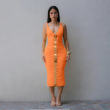 Women Clothing Sleeveless Sling Sheath Sexy Dress Fashionable Sleeveless Maxi Dress