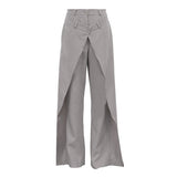 French Minority Design High Waist Trousers Women Clothing Spring Loose Irregular Asymmetric Casual Wide Leg Pants