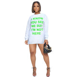 Women Clothing Goods Casual Double Sided Letter Graphic T shirt Dress