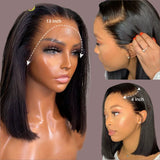 Sweet & Cute Brazilian Straight Bob Wig - Human Hair - Lace Front - Short & Fluffy