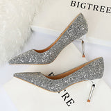 Sexy Nightclubs Thinner High Heels Women Shoes Stiletto Heel Sparkle Sequ Pumps