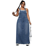 Plus Size Women Clothing Denim Cool Spicy Suspender Skirt