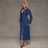 Women Clothing Breasted Waist Tight Maxi Dress