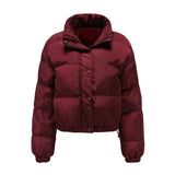 Autumn Winter Women Clothing Short Cotton Jacket Women Long Sleeve High Collar Warm Coat Loose Casual Cotton-Padded Clothes